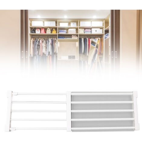 Schrankspannregal, freistehendes modulares Regalsystem, Metallrohrrahmen, PP, 50–80 cm / 19,7–31,5 Zoll, werkzeuglose Montage, Tragkraft 20 kg