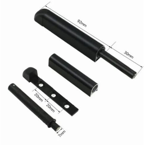 Schranktürriegel ohne Griff – 10 Stück, Rebounder, schwarzes Aluminium – Robuster magnetischer Druckverschluss