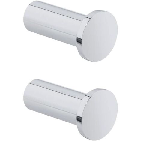 Schraubbare Wandhaken, rund, 40 mm, Edelstahl, Haken für Bad, Schlafzimmer, Küche, 2er-Pack, poliertes Chrom, EGOY001Y-C-2P
