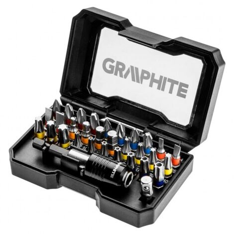 Schraubbit Set Graphite 56h608 S2 Stahl kompakt 32 Stück