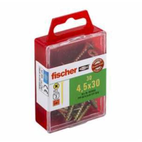 Schraube 4.5 x 30 Power-Fast bichromatierter Stahl mit Pozidriv-Aufnahme, 30p