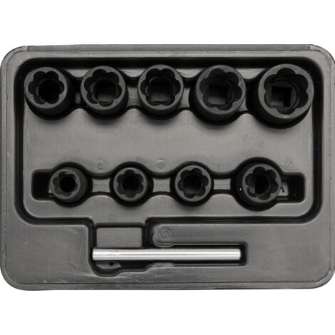 Schraubenausdreher-Set 3/8" 10-tlg.