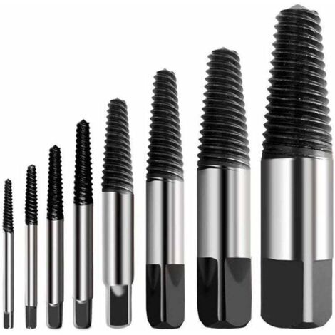 Schraubenausdreher-Set mit mehreren Splittern, Edelstahl, XU-Qualität, leicht zu entfernender Schraubenausdreher, geeignet zum Entfernen beschädigter Schrauben (8-teilig) - KZQ