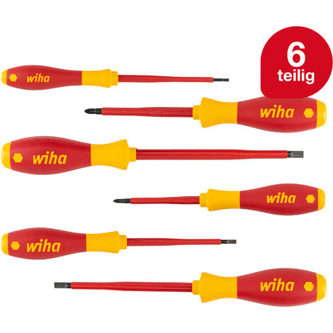 Wiha SoftFinish® electric Schlitz/Kreuzschlitz-Set 6-teilig - 320N K6 - VDE- und GS-geprüft - 00833