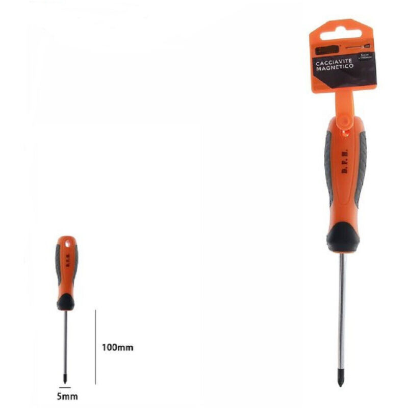 Image of Trade Shop - cacciavite magnetic punta croce 5X100MM ergonomische impugnature 07441 -