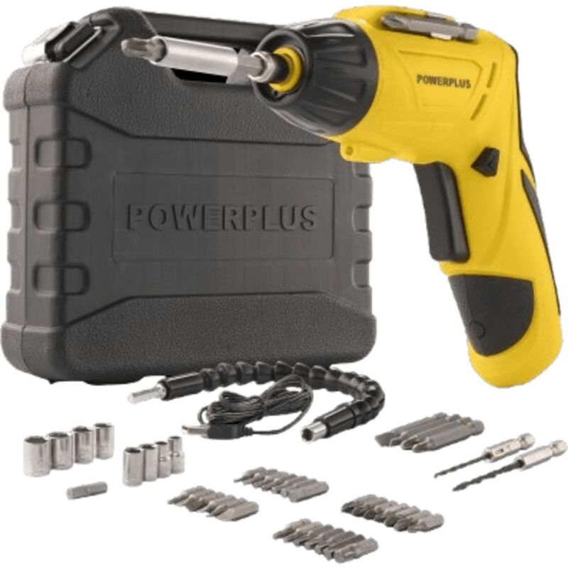 Fplus Schraubendreher - Powerplus - 4 V - Powx00406 - Led-beleuchtung - Verstellbarer Griff - Magnetischer Hex-bit-halter