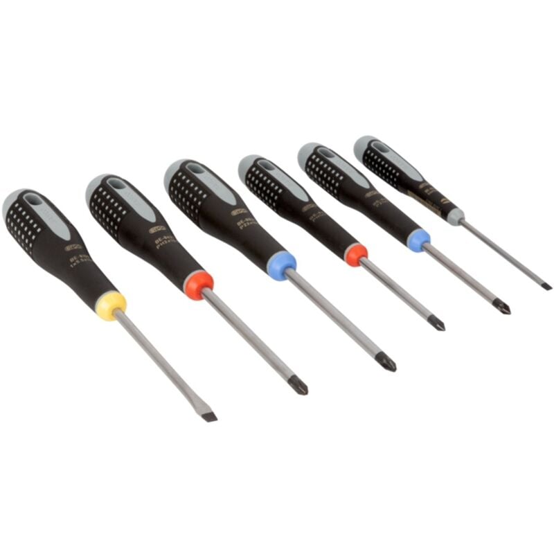 Ergo Werkstatt Schraubendreher-Set 6teilig Schlitz, Kreuzschlitz Pozidriv, Kreuzschlitz Philli - Bahco