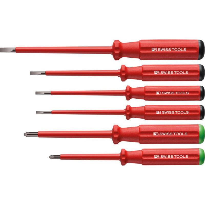 Set Tournevis vde 6-unités Fente/PZ en carton Classic Pb Swiss Tools