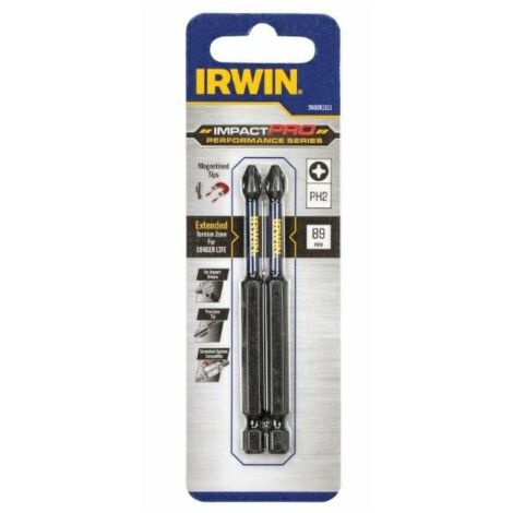 Schraubendreherbits Irwin impact pro ph2 89 mm 2 Stück