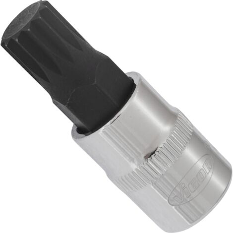 Schraubendrehereinsatz ∙ V6111 ∙ 3/8 Zoll (10 mm) Vierkant hohl ∙ Innen Vielzahn Profil XZN ∙ SW M12