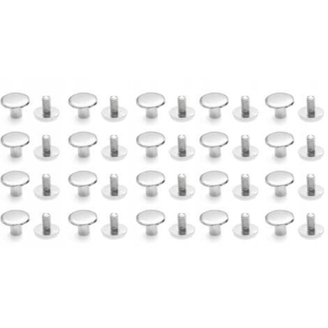 Schraubendrehernieten, 40 Stück für Gürtel, Menüs, Alben, 20 Sätze verschraubt (5 mm)