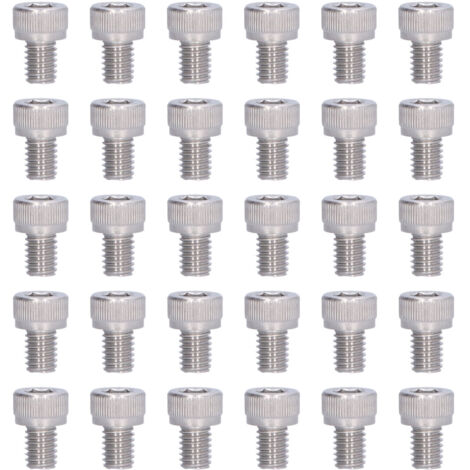 [Schraubensatz] Satz mit 30 Sechskantschrauben M6 A2-70 aus Edelstahl (M6x8 DIN 912)