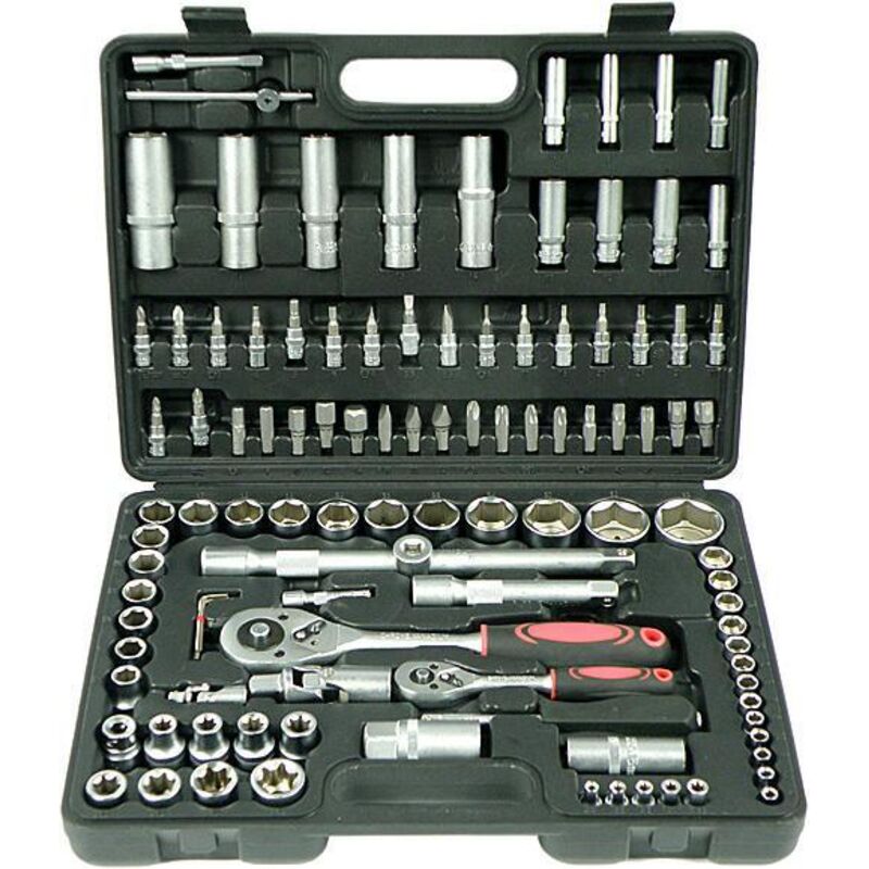 Schraubenschlüsselsatz, 108-teilig / Silber