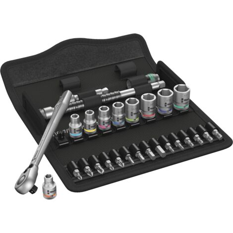Schrauber Bit-und Ratschen-Set 1/4" WERA 8100 SA 11 Zyklop Metal Imp 1/4" (28 teilig)