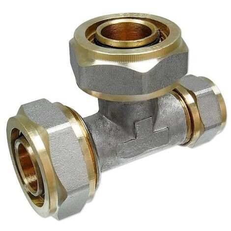 Schraubfitting-T-Stück 20 x 2,0 - 20 x 2,0 - 16 x 2,0 mm für Alu-Mehrschicht-Verbundrohr