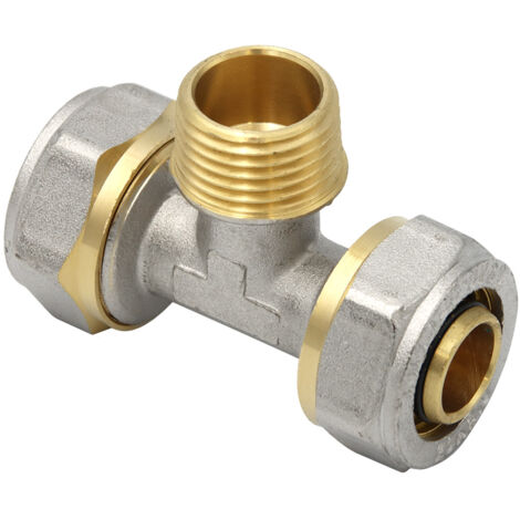 Schraubfitting T-Stück 20x2mm 1/2 Zoll AG Fitting Abzweig Verbundrohr