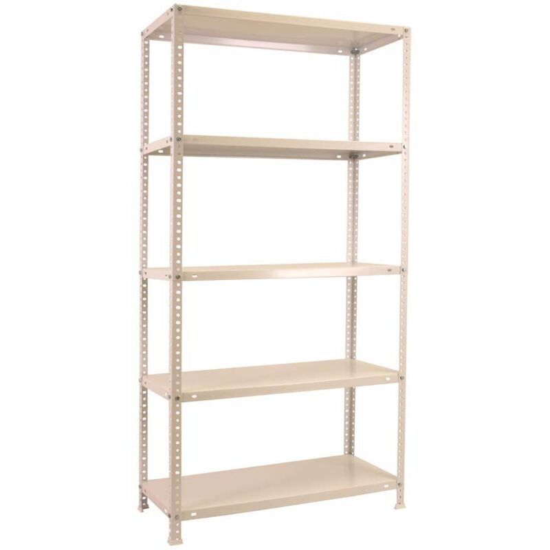 Tagère à vis panda tall HxLxP 200x100x30cm 5 étagères Charge du compartiment 100kg Étagère de rangement en métal Blanc