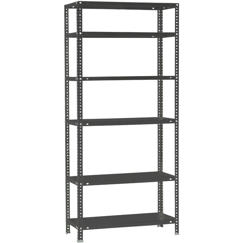 Tagère à vis panda tall HxLxP 200x80x50cm 6 étagères Charge du compartiment 100kg Étagère de rangement en métal Anthracite