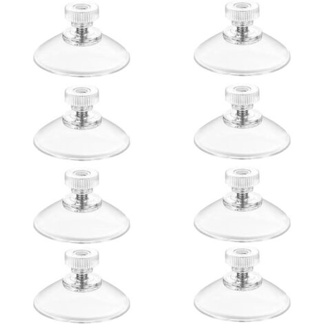 Schraubsaugnäpfe, 8 Stück, 41 mm Saugnäpfe mit Gewinde, extra starke PVC-Kunststoff-Saugnäpfe zur Vorhangaufhängung mit Isolierung