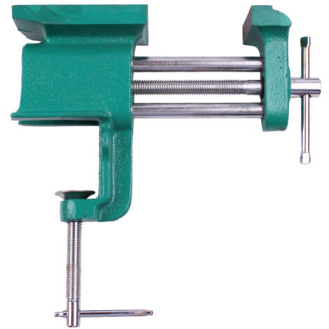 Schraubstock 65 mm, Universal Tischschraubstock Tragbar Bankklemme mit Amboss und Achse Fixieren von Werkstück für Holzbearbeitung Metallbearbeitung Schneidleitung, Armee Grün