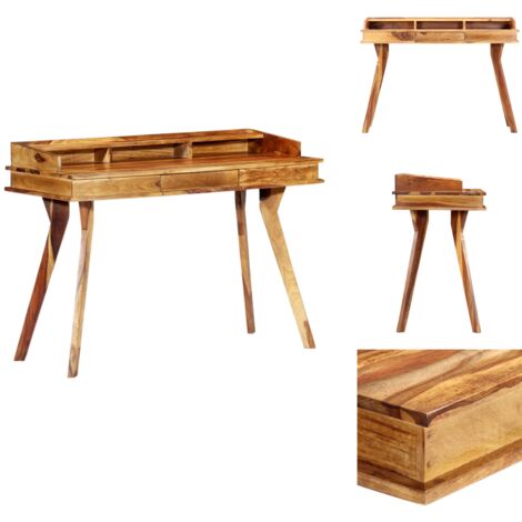 Schreibtisch 115 x 50 x 85 cm Massivholz - Holz Schreibtisch - Palissander Schreibtisch - Vintage Schreibtisch - Büro Schreibtisch - Büro Einrichtung
