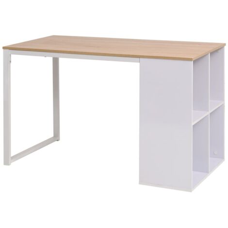 Schreibtisch 120×60×75 cm Eichenbraun und Weiß vidaXL