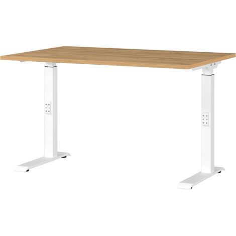 Schreibtisch 120cm, Eiche/weiß, DUBA-01