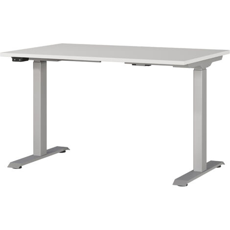 Schreibtisch 120cm, elektrisch höhenverstellbar, grau/silber, JESOLO-01