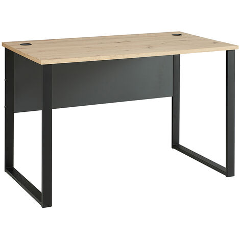 Schreibtisch 120x73cm, graphit mit Eiche, MANRESA-36