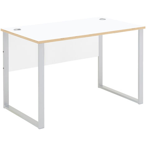 Schreibtisch 120x73cm, weiß mit Eiche, MANRESA-36