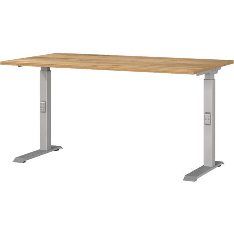 Schreibtisch 140cm, Eiche/silber, DUBA-01