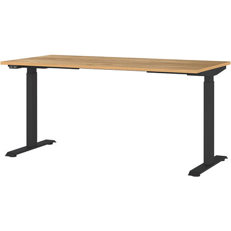 Schreibtisch 160cm, elektrisch höhenverstellbar, Eiche, MEMPHIS-01