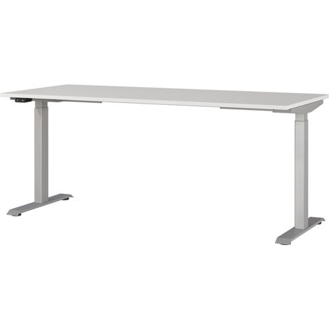 Schreibtisch 180cm, elektrisch höhenverstellbar, grau/silber, JESOLO-01