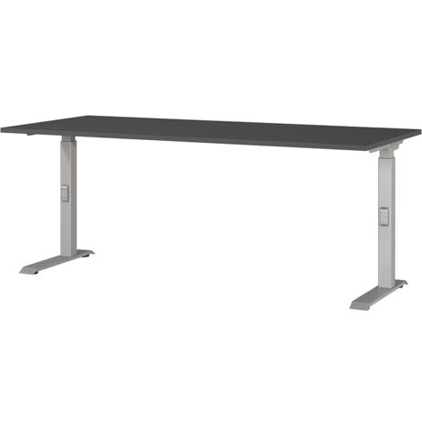 Schreibtisch 180cm, graphit/silber, DUBA-01