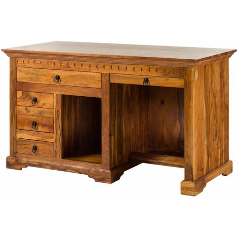 Schreibtisch Akazie 140x64x80 honig  lackiert OXFORD 0511 - hellbraun