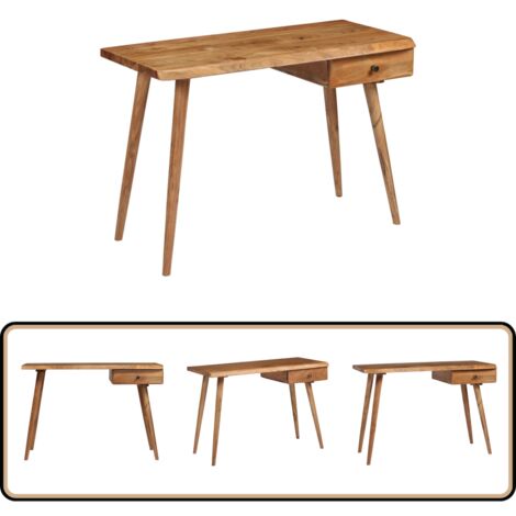 Schreibtisch Akazienholz Massiv 110 x 50 x 76 cm - Holzsreibtisch - Schreibtisch Aus Akazienholz - Vintage Schreibtisch - Landhaus Stil - Esszimmer Tisch