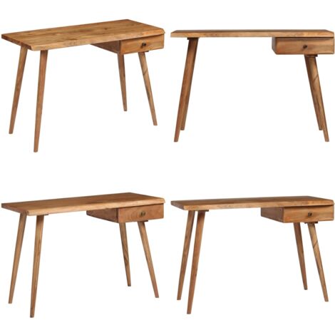 Schreibtisch Akazienholz Massiv 110 x 50 x 76 cm - Holzsreibtisch - Schreibtisch Aus Akazienholz - Vintage Schreibtisch - Landhaus Stil - Esszimmer Tisch - Home & Living