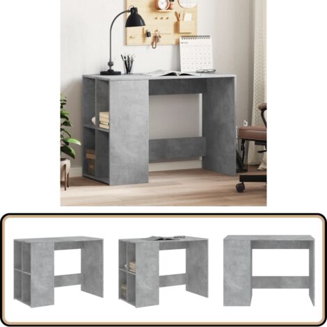 Schreibtisch Betongrau 102x50x75 cm Holzwerkstoff - Schreibtisch - Home Office - Bürostuhl - Arbeitsplatz - Holzwerkstoffmöbel