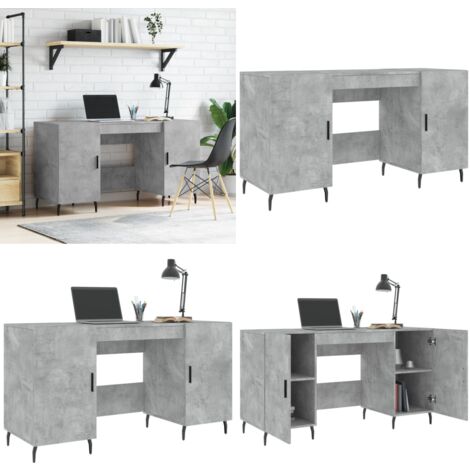 Schreibtisch Betongrau 140x50x75 cm Holzwerkstoff - Bürostuhl - Schreibtisch - Home Office - Arbeitsplatzgestaltung - Industriel Style - Home & Living