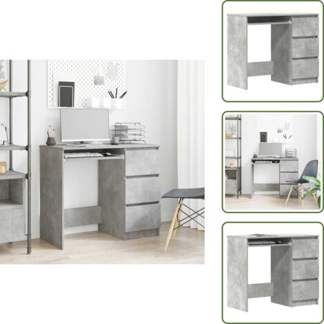 Schreibtisch Betongrau 90x45x76 cm Holzwerkstoff - Schreibtisch - Holzwerkstoff - Betongrau - Schreibtisch Grau - Bürostuhl