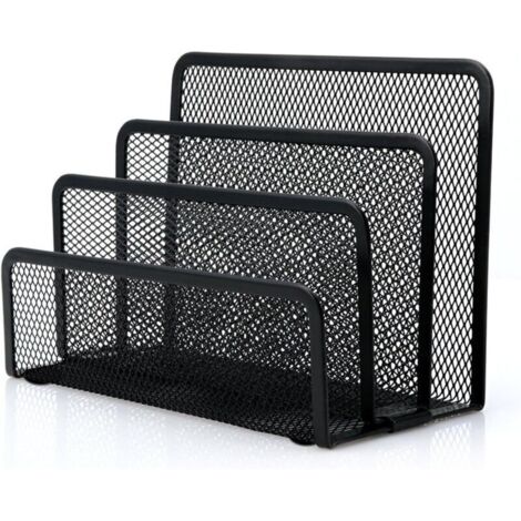Schreibtisch-Briefablage, Briefsortierer mit 3 vertikalen Metallgitterfächern, Ablagesystem, Papierorganizer für Zuhause oder Büro (1 Stück)