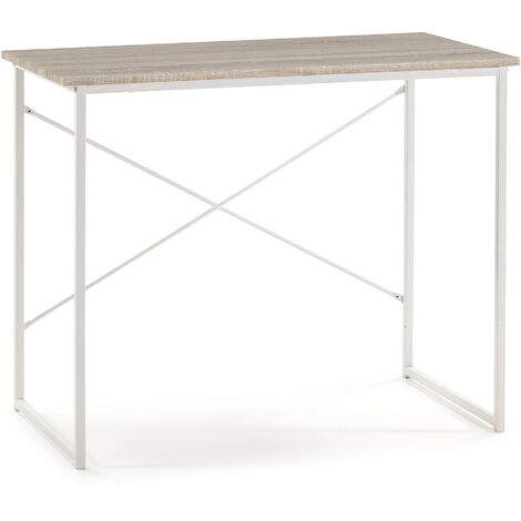 Schreibtisch Caceres Weißer, Computertisch, Industriestil, 90 (L) x 50 (T) x 74 (H) cm
