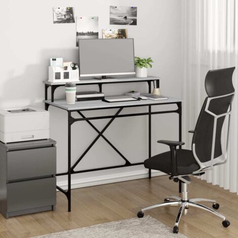 Schreibtisch Grau Sonoma 100x50x90 cm Holzwerkstoff und Eisen vidaXL