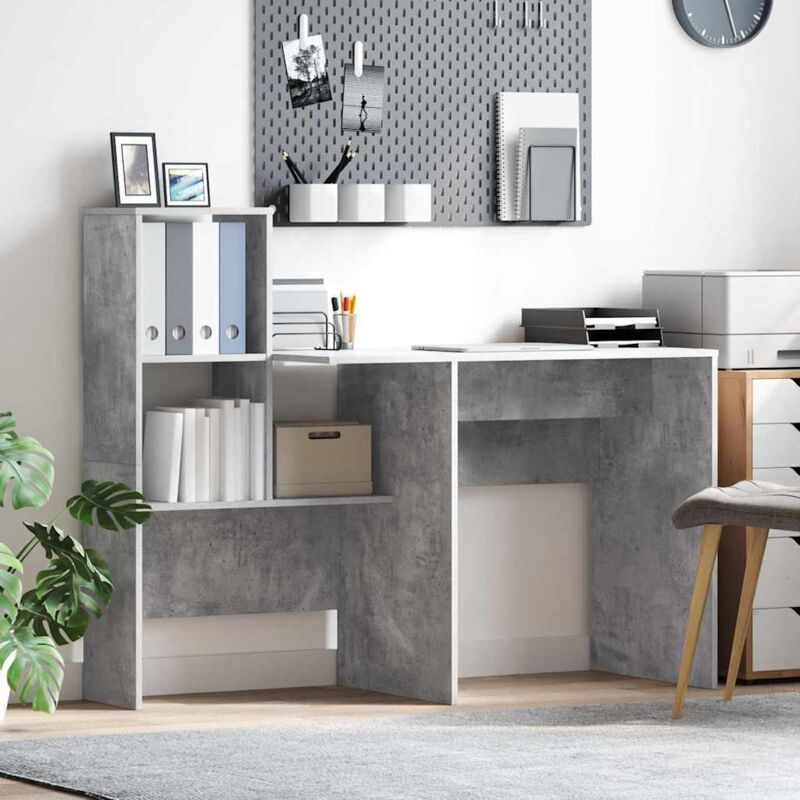 Schreibtisch Betongrau 131, 5 X 50 X 106, 5 Cm Holzwerkstoff Vidaxl