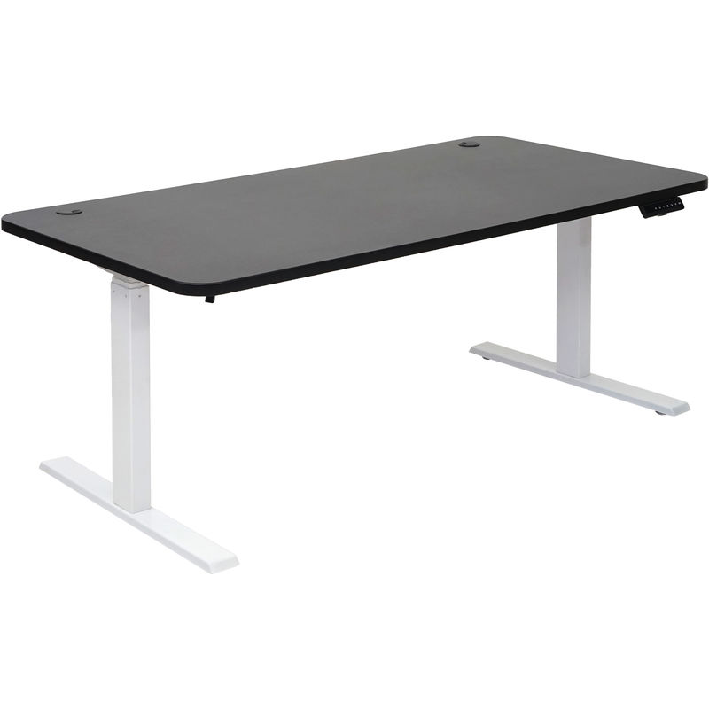 Schreibtisch 766, Computertisch, elektrisch höhenverstellbar 160x80cm 53kg ~ schwarz, weiß - HHG