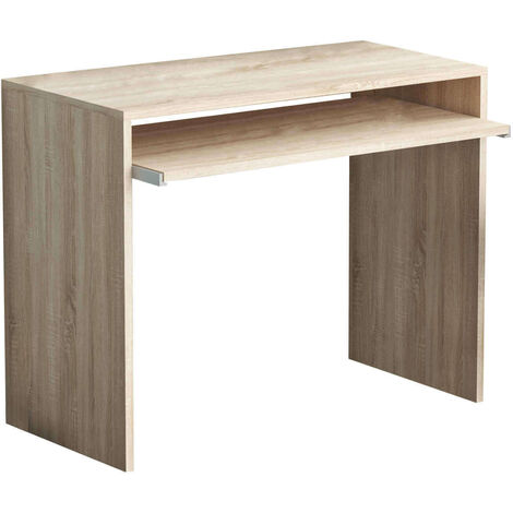 Schreibtisch im Inland PC -Halter im bilaminierten hölzernen Holzstudio mit abnehmbarem Regal für Penny Keyboard - Moccasin