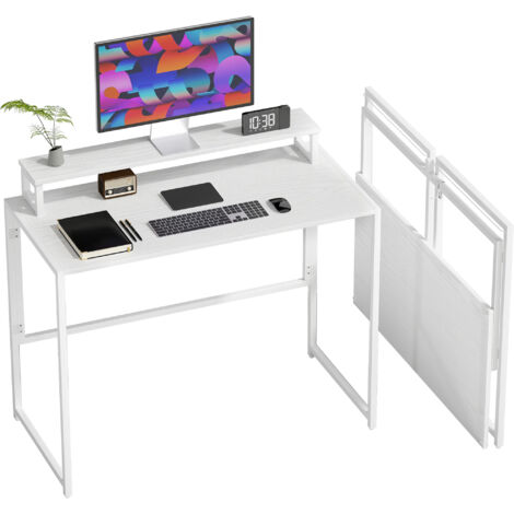 Schreibtisch Klappbar Computertisch mit Monitorhalterung  für Arbeitszimmer 100 x 48 x 87,5 cm