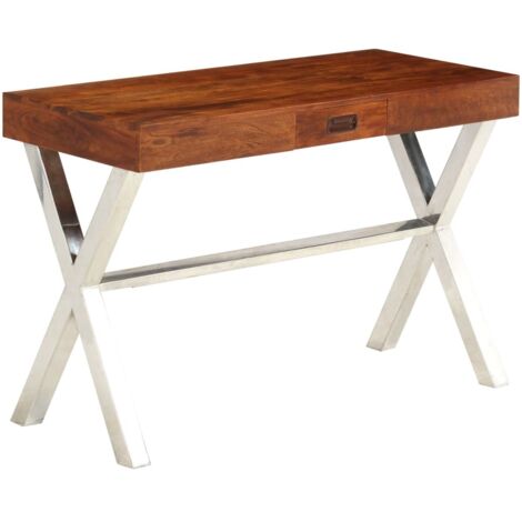 Schreibtisch Massivholz mit Honigfarbenem Finish 110x50x76 cm vidaXL