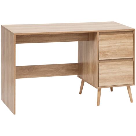 Schreibtisch mit 2 schubladen abana helles holz - 5five