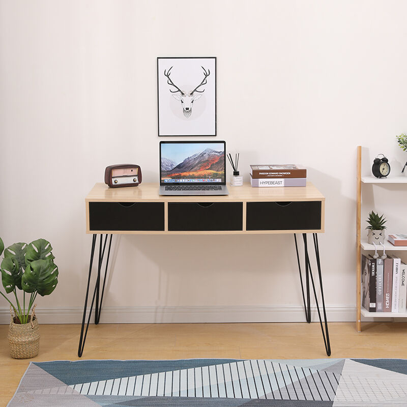 Schreibtisch mit 2 Schubladen Computertisch Arbeitstisch PC-Tisch für Wohnzimmer,Arbeitszimmer 110x51x75cm